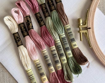 DMC Mouliné Spécial Six Stranded Embroidery Floss | Spring Flowers Color Palette