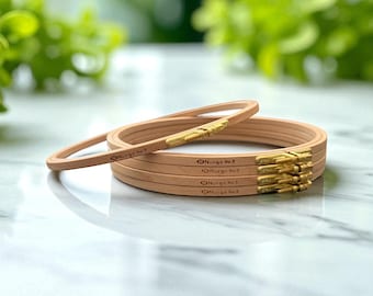 Nurge Beechwood Embroidery Hoop 8&quot; | Pure Brass Bracket Fittings