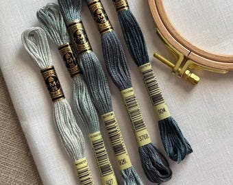 DMC Mouliné Spécial Six Stranded Embroidery Floss | Teal Tide Color Palette