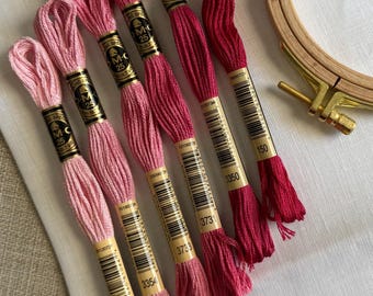 DMC Mouliné Spécial Six Stranded Embroidery Floss | Pretty In Pink Color Palette