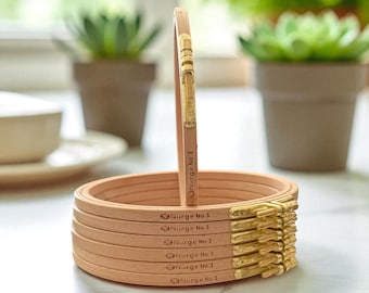 Nurge Beechwood Embroidery Hoop 6&quot; | Pure Brass Bracket Fittings