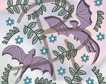 Lavender Dragons Kindle-inzetstuk - ALLEEN DIGITALE DOWNLOAD