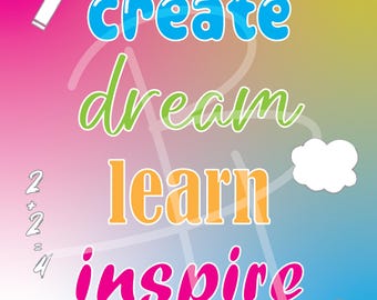 Inspirerende poster regenboog voor leraar kleuterschool - ALLEEN DIGITALE DOWNLOAD