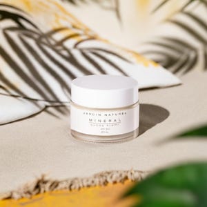 オーガニック ヴィーガン ナチュラル 日焼け止め SPF 50+ 顔と体用、非ナノ酸化亜鉛、赤ちゃんにも安全、サンゴにも安全な 40ml
