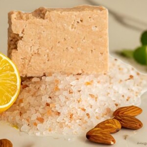Salt Soap Bar for Oily Skin Natural Detox Cleanser with Lemon Clay Shea Vegan Exfoliating Organic Handmade Body Face Bar