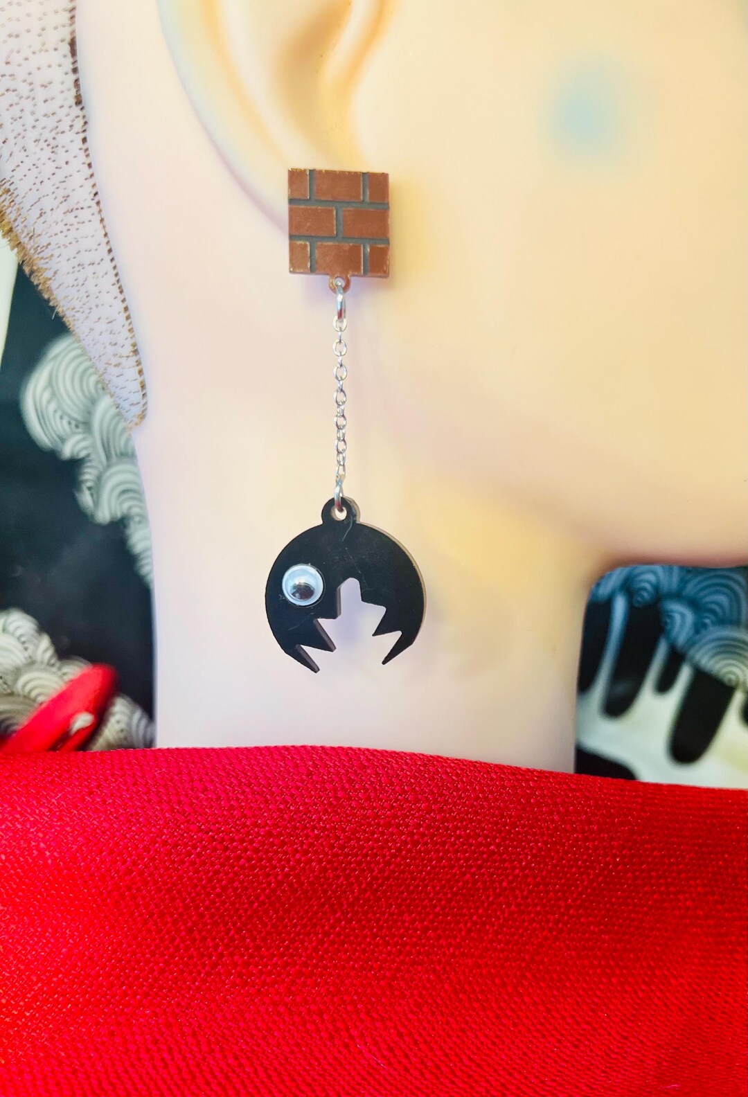 Chain Chomp Super Mario Brothers Dangle Earrings: Acrylic ...
