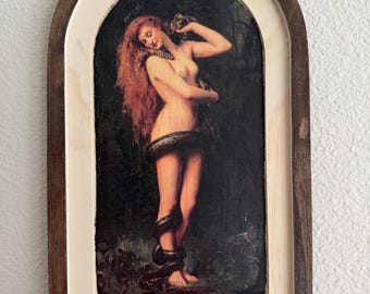 Handcrafted Wood Wall Art-“Lilith” by John Collier