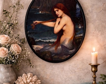 Mermaid Wood Wall Art-A Mermaid by John William Waterhouse