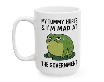 Funny Frog Coffee Mug: Sarcastic Political Humor Meme Cup