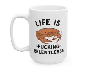 Lustige Krabbe Kaffeetasse: Sarkastisches Meme Geschenk für Kaffeeliebhaber