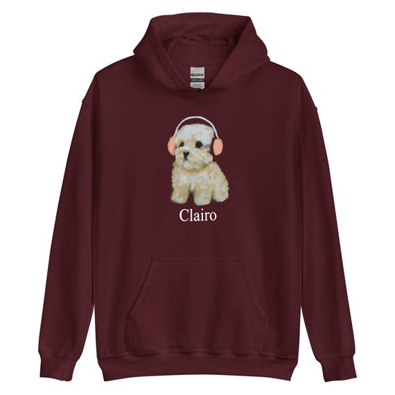 Clairo Dog Hoodie – Cute Dog With Headphones Graphic, Indie Music