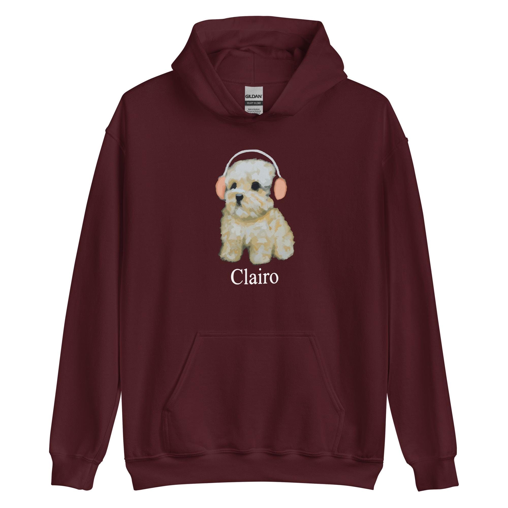Clairo Dog Hoodie – Cute Dog With Headphones Graphic, Indie Music