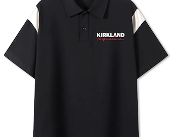 Kirkland Signature Polo Shirt – Funny Costco Parody Black Collared Shirt, Unisex Casual Gift