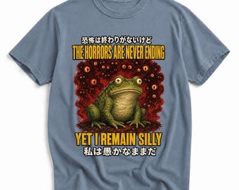 Funny Frog T-Shirt, The Horrors Are Never Ending Vintage Japanese Graphic Tee