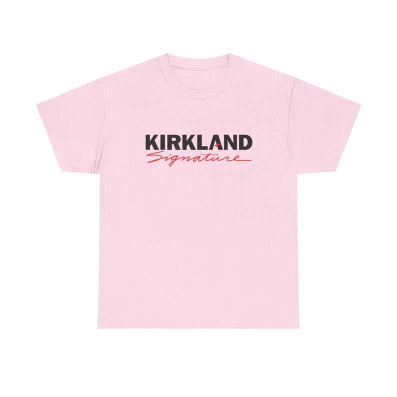 Kirkland Signature Shirt – Funny Costco Parody Tee, Unisex Streetwear Graphic Shirt Light Pink