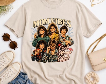 Mom Vibes Shirt Cool Moms Club Tee | Retro 90s Mom Graphic T-Shirt | Funny Gift for Mom | Mothers Day