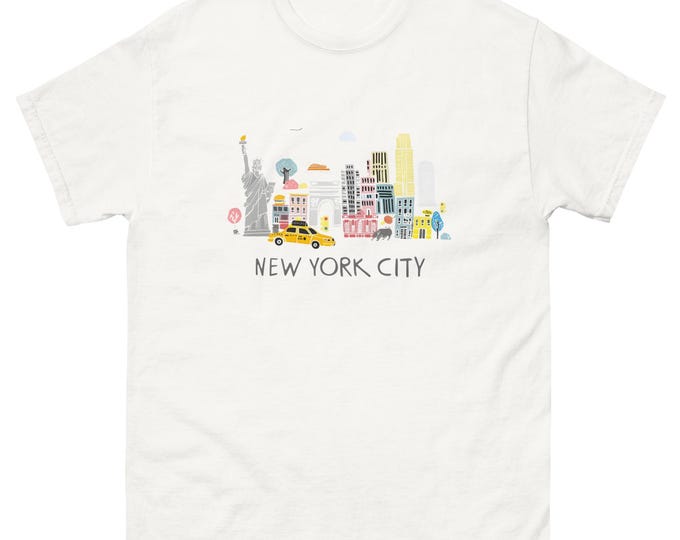 New York City Shirt – NYC Skyline Landmarks Graphic Tee, Tourist Souvenir Gift Shirt