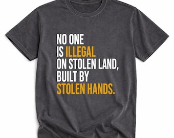 No One Is Illegal On Stolen Land Shirt | Human Rights Tee | Immigration Justice Gift for Activists