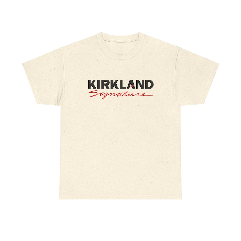 Kirkland Signature Shirt – Funny Costco Parody Tee, Unisex Streetwear Graphic Shirt Beige
