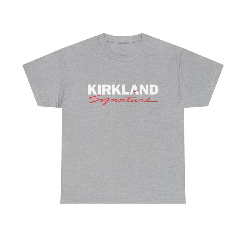 Kirkland Signature Shirt – Funny Costco Parody Tee, Unisex Streetwear Graphic Shirt Gray