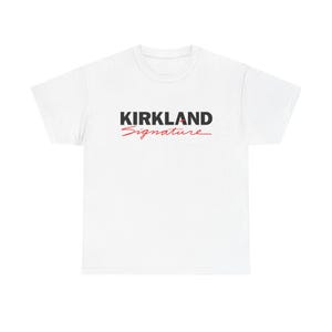 Kirkland Signature Shirt – Funny Costco Parody Tee, Unisex Streetwear Graphic Shirt White