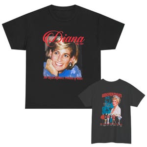 Camiseta Diana Princesa de Gales / Camiseta vintage de homenaje a la realeza / Elegante camiseta gráfica con estética de los años 90 / Regalo para fan de Lady Diana