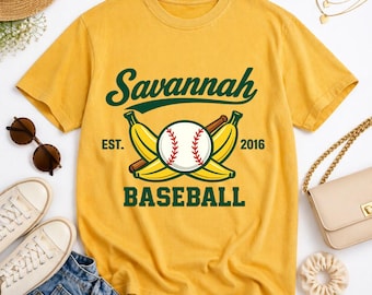 Savannah Baseball Shirt | Retro Banana Ball Tee | Est 2016 Graphic T-Shirt | Game Day Gift
