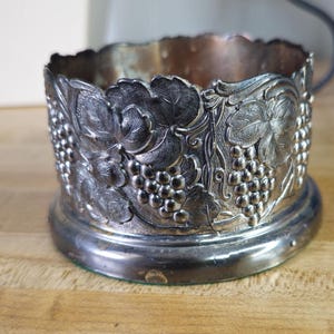 Vintage  Silver Plated Wine Coaster • Elegant Retro Table Decor • Collectible Bar Accessory