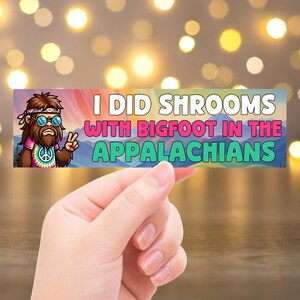 Bigfoot Bumper Sticker | Sasquatch Vinyl Decal | Funny Cryptid Car Sticker | Cryptid Vinyl Sticker Durable Weatherproof Design