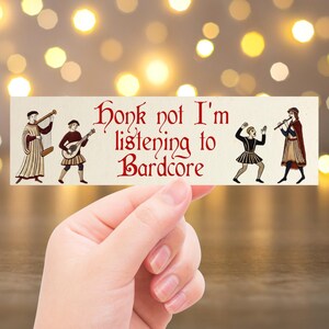 Bardcore Bumper Stickers, Funny Car Decals, Unique Music Stickers, Hilarious Gift for Music Lovers, Vintage Style Decals, Perfect for Road