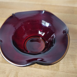 Vintage Viking Glass Candle Holder | Hand Blown Red Glass Accent Piece | Retro Statement Piece | Collectible Glass Votive Candle Holder