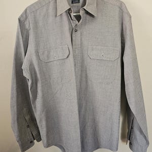 Vintage Ralph Lauren GI Polo | Grey Long Sleeve Shirt | Size Men&#39;s Medium | Casual Designer Top | Gift for Him