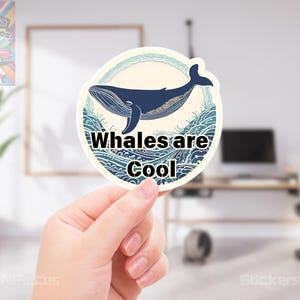 Save the Planet Sticker - Cool Whale Vinyl Decal - Eco-Friendly Ocean Conservation Sticker - Marine Life Car Laptop Water Bottle Decor