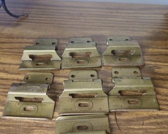 Vintage Amerock Double Demountable Cabinet Hinge Burnished Antique Brass, (1)