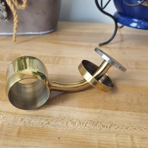 Brass Bar Foot Rail Bracket | Heavy Duty Footrest Support | Vintage Bar Mount Hardware | Pub Counter Rail Fitting