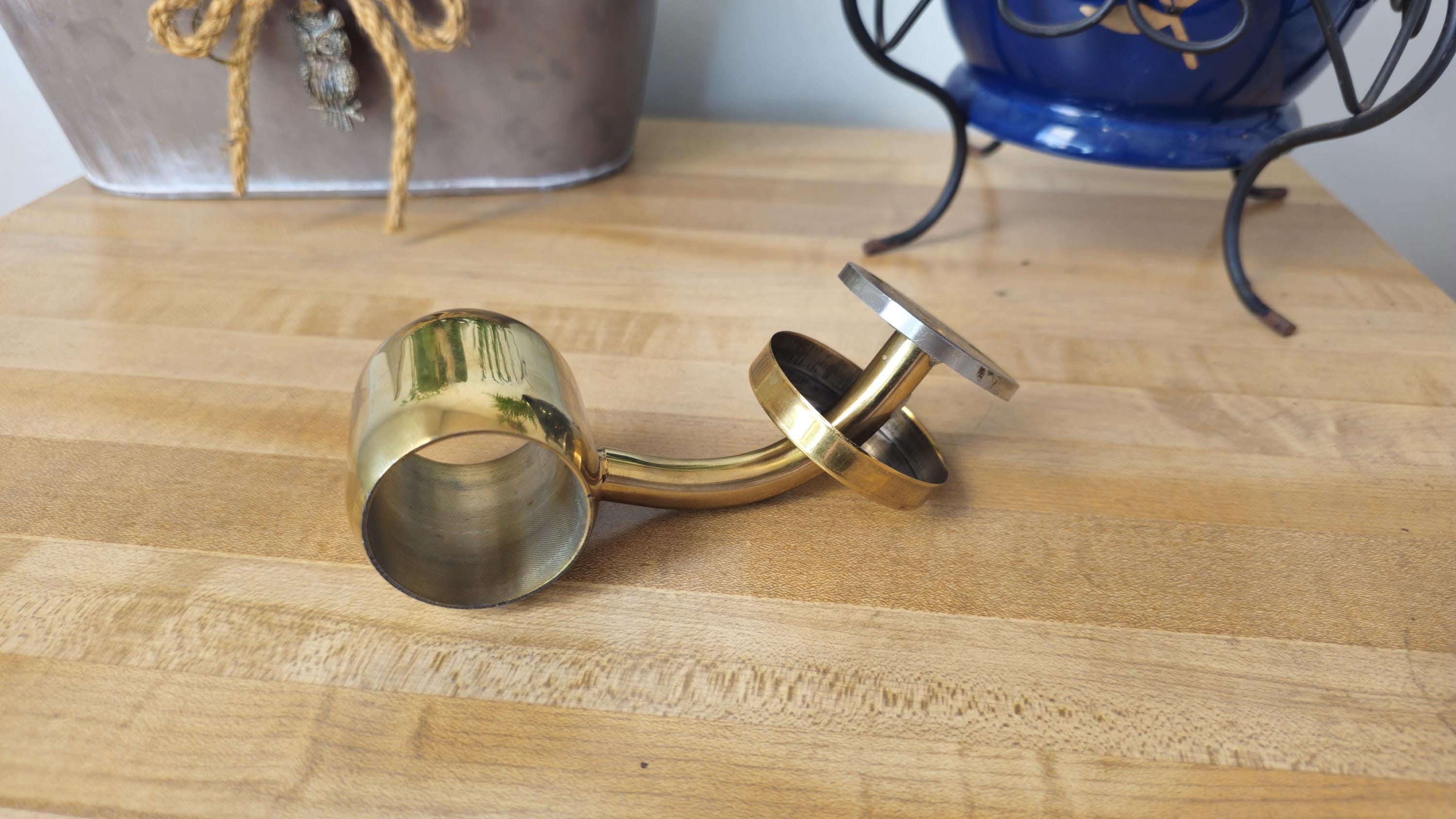 Polished Brass Combination Bar Foot Rail Bracket For 2 In. Outside - View #9