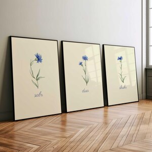 3xSet Sabr, Shukr, Dua, Sabir, Sükür, Islamische Wandkunst, Muslimische Wandkunst, Arabische Poster, Modern Minimalistisch Islamische Poster