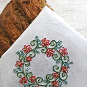 Christmas Embroidery, DIY Pattern, pdf, Christmas Wreath in Red and Green Christmas Crewel Embroidery digital download tutorial image 5