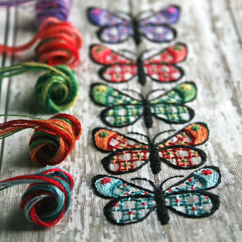 Embroidery Kit butterfly embroidery kit butterflies on white Etsy