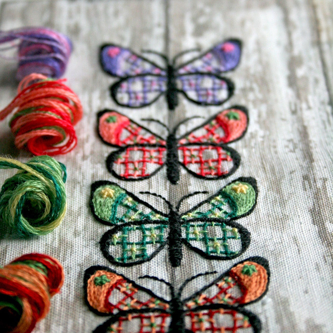 Embroidery Kit butterfly embroidery kit butterflies on white Etsy