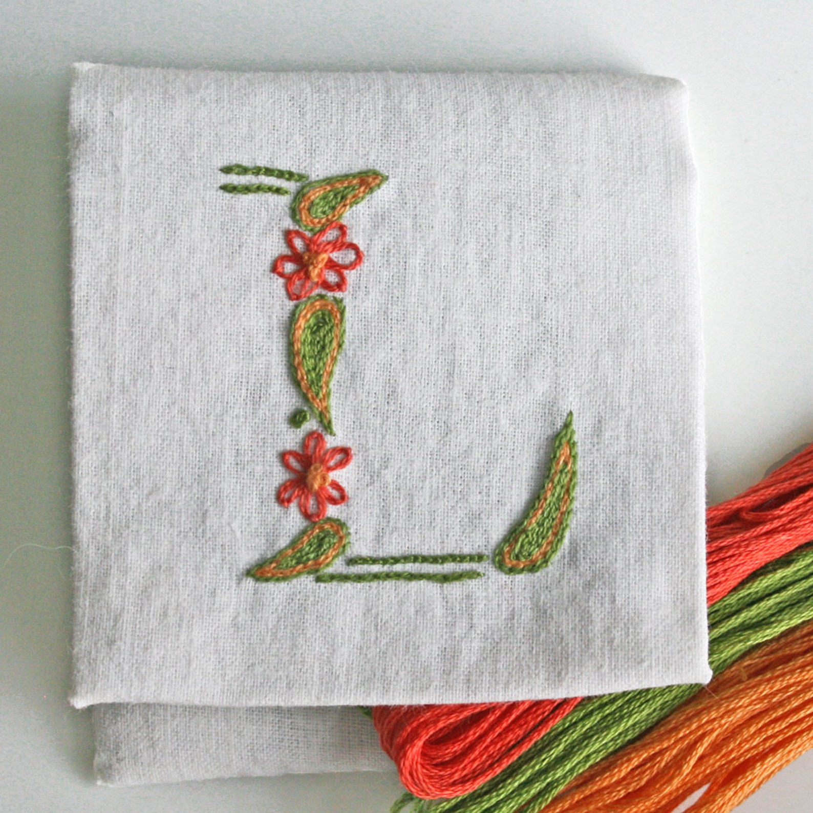 DIY Pdf Crewel Embroidery Pattern Monogram L is for Love Etsy