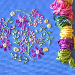 Embroidery Kit DIY Needlebook Crewel Embroidery Pattern Flower Circle Needle Book sewing storage Crewel Embroidery Kit, Prairie Garden image 5