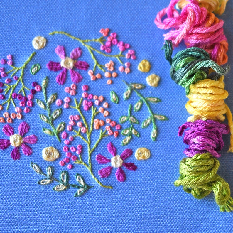 Embroidery Kit DIY Needlebook Crewel Embroidery Pattern Flower Circle Needle Book sewing storage Crewel Embroidery Kit, Prairie Garden image 5