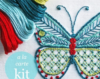 Crewel Embroidery Kit A LA CARTE KIT, embroidery supplies, cairns birding butterfly, Digital Pattern, embroidery pattern, Prairie Garden