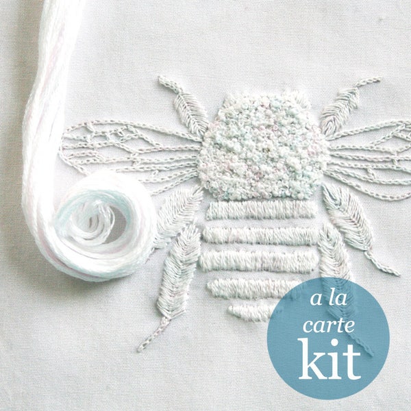 Crewel Embroidery Kit A LA CARTE KIT bumble bee, Digital Pattern, embroidery pattern, embroidery supplies, Prairie Garden