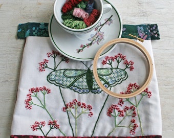 Crewel Embroidery Kit  DIY Pattern pdf  pdf instant download Tea Cozy flower embroidery kit Pattern and yarrow