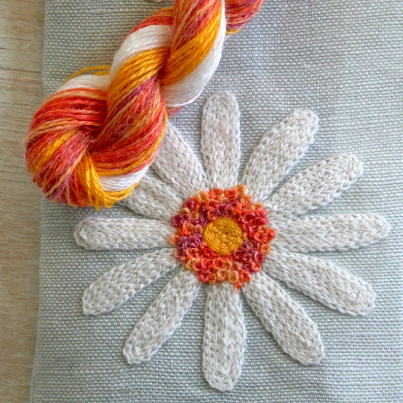 Embroidery Kit DIY Needlebook Crewel Embroidery Kit Daisy on Etsy