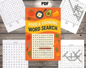 Food & Cooking Word Search Puzzle Printable (PDF Download)