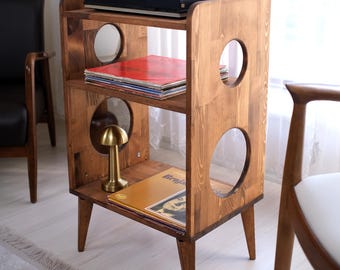 Supporto per giradischi grande con vano portaoggetti, giradischi mobile