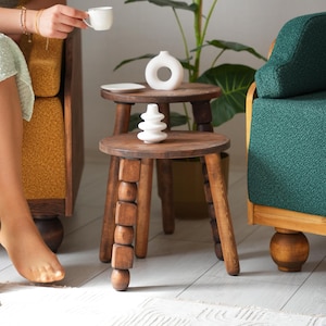 Wooden Stool, Modern Side Table, Indoor Plant Stand, Small Side Table, Modern Plant Stand, End Table, Laptop Table, Bedside Table